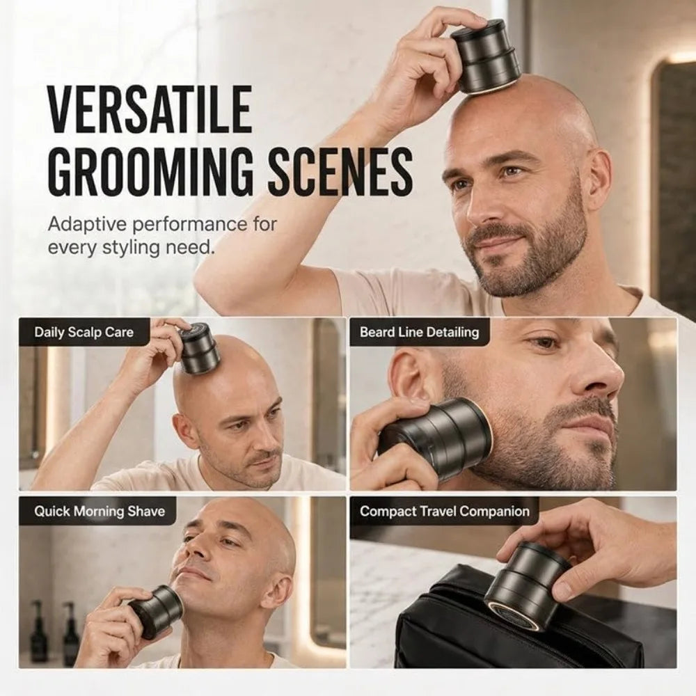 Rasoir électrique 2-en-1 rechargeable (9800 tr/min) avec grande autonomie – Rasoir multifonction pour hommes (crâne rasé) et tondeuse à cheveux avec affichage numérique