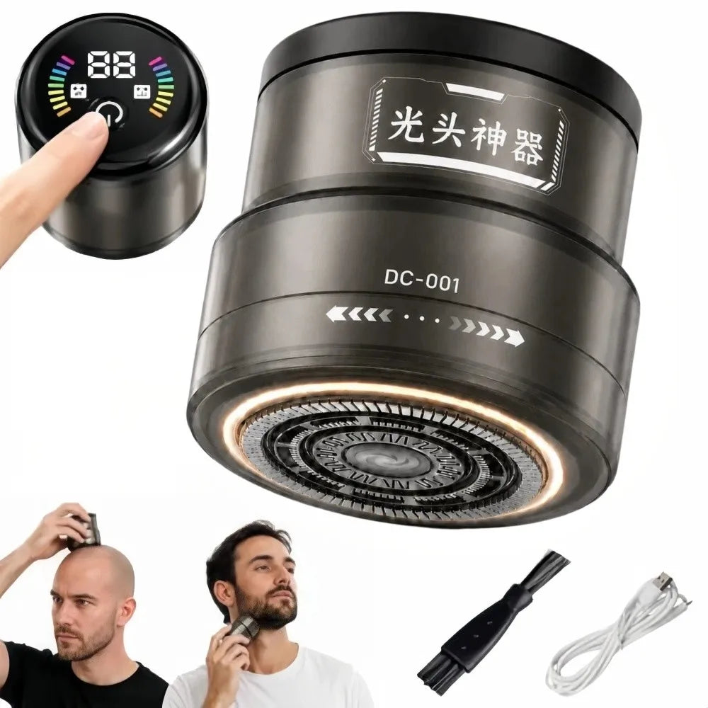 Rasoir électrique 2-en-1 rechargeable (9800 tr/min) avec grande autonomie – Rasoir multifonction pour hommes (crâne rasé) et tondeuse à cheveux avec affichage numérique