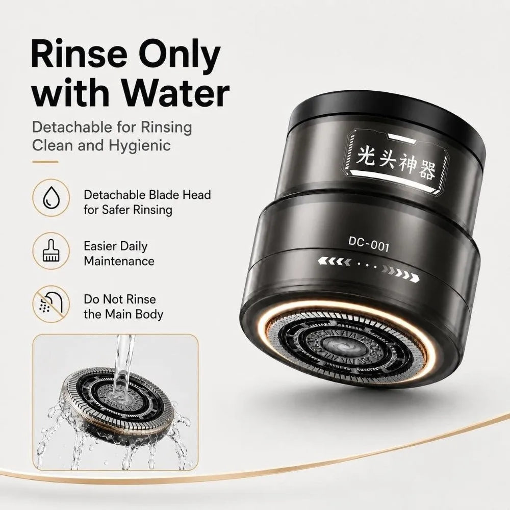 Rasoir électrique 2-en-1 rechargeable (9800 tr/min) avec grande autonomie – Rasoir multifonction pour hommes (crâne rasé) et tondeuse à cheveux avec affichage numérique